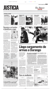 Llega cargamento de armas a Durango