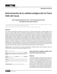 Determinación de la calidad ecológica del río Tuluá Valle del Cauca