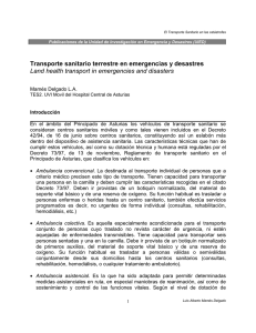 Transporte sanitario terrestre en emergencias y desastres Land