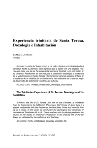 Experiencia trinitaria de Santa Teresa. Doxología e Inhabitación
