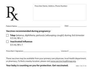 Vaccines recommended during pregnancy
