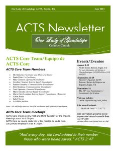 ACTS Core Newsletter 2 - Our Lady of Guadalupe Catholic Church