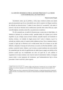 la opción moderna por el mundo profano y la crisis contemporánea