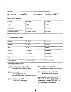 LA FAMILIA ESPAÑOL 7 CAPÍTUOLO 5 PÁGINAS 154—155