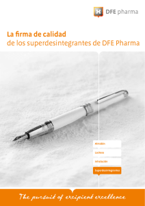 La firma de calidad de los superdesintegrantes de DFE Pharma