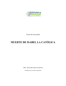 MUERTE DE ISABEL LA CATÓLICA - Biblioteca Virtual Universal