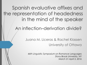 Spanish evaluative affixes and the representation of headedness in