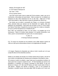 Carta de Federico Solorzano sobre su participacion en la Campana