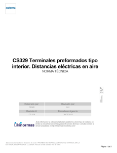CS329 Terminales preformados tipo interior. Distancias eléctricas