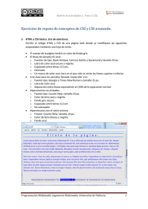 Boletín de actividades 2. Tema 2 CSS. - OCW-UV