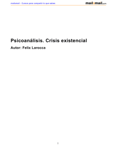 Psicoanálisis. Crisis existencial