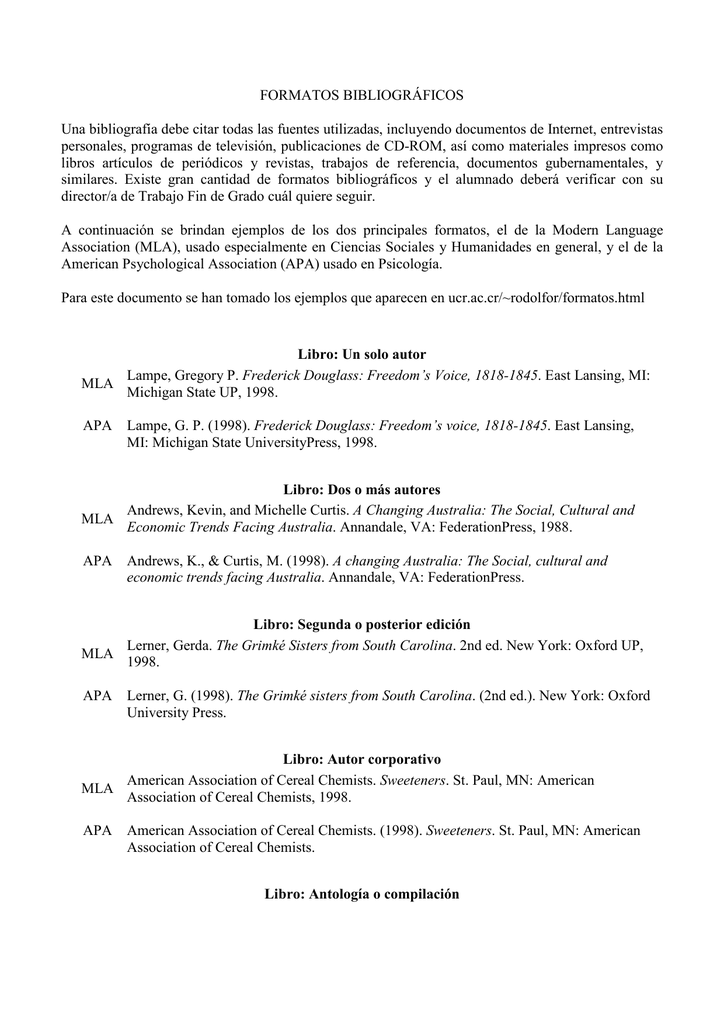 Formatos Bibliográficos - 