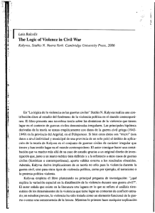 Page 1 1 > Laia Balcells The Logic ofViolence in Civil War Kalyvas
