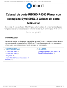 Cabezal de corte RIDGID R4300 Planer con reemplazo Byrd