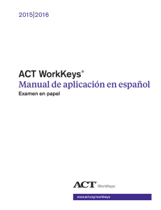 ACT WorkKeys Spanish Administration Manual