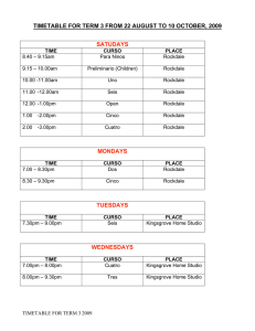 timetable for term 3 2009