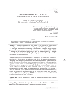 CRISIS DEL DERECHO PENAL BURGUÉS (un examen al carácter