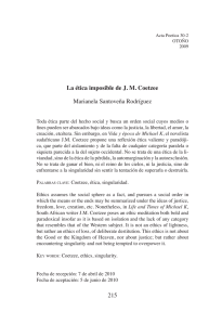 215 La ética imposible de J. M. Coetzee Marianela Santoveña