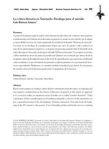 La crítica literaria en Venezuela: Decálogo para el suicidio