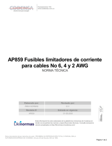 AP859 Fusibles limitadores de corriente para cables No 6, 4 y 2 AWG