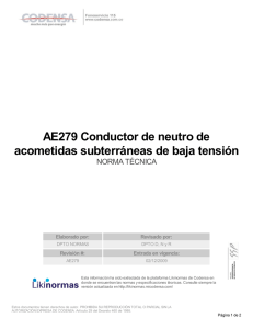 AE279 Conductor de neutro de acometidas subterráneas de baja