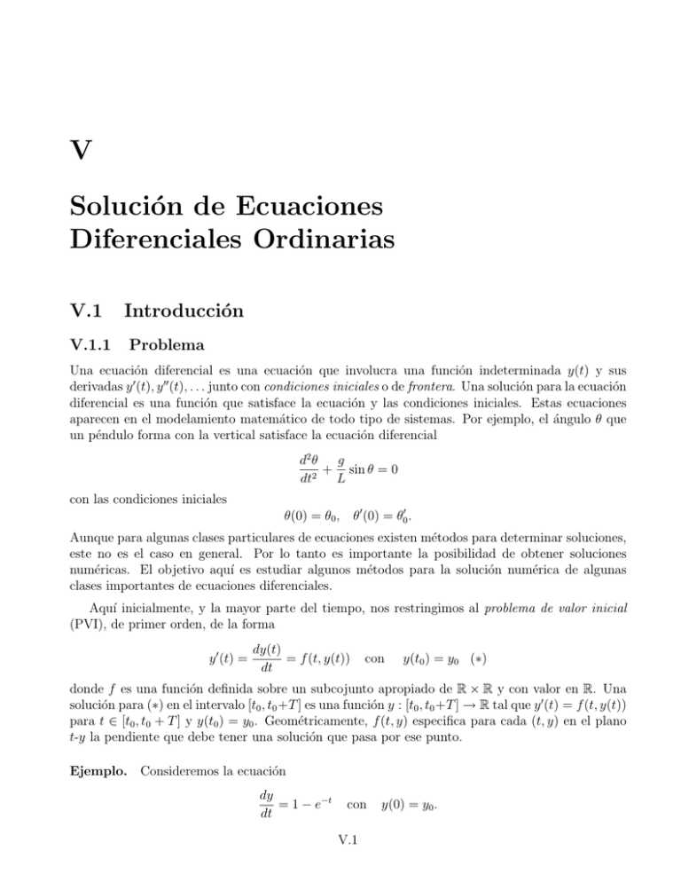 V Solución De Ecuaciones Diferenciales Ordinarias