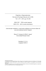 Propósitos y Representaciones Revista de Psicología Educativa de
