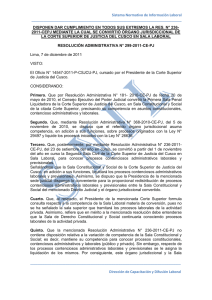 Resolución Administrativa N° 299-2011-CE-PJ