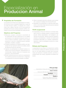 Especialización en Produccion animal
