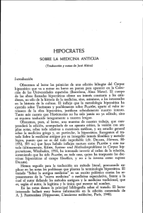 Page 1 HIPOCRATES SOBRE LA MEDICINA ANTIGUA (Traducción