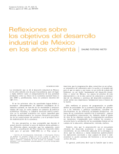 Reflexiones sobre los objetivos del desarrollo industrial de México