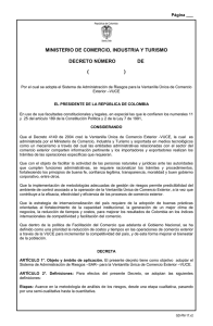 Proyecto de Decreto - Ministerio de Comercio, Industria y Turismo