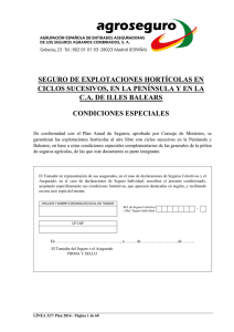 SEGURO DE EXPLOTACIONES HORTÍCOLAS EN CICLOS