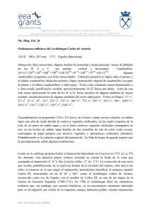 Ms. Hisp. Fol. 26 Ordenanzas militares del Archiduque Carlos de