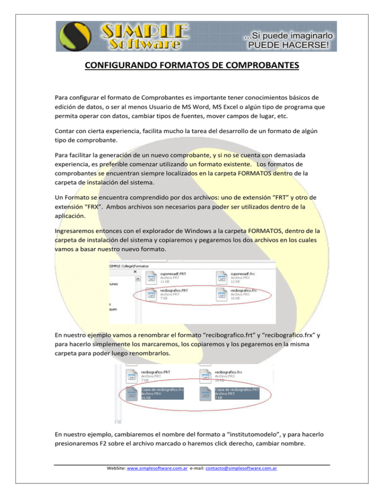 Configurando Formatos De Comprobantes