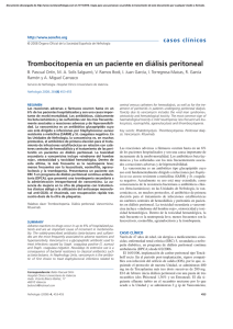 Trombocitopenia en un paciente en diálisis peritoneal