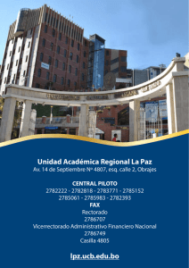 Unidad Académica Regional La Paz lpz.ucb.edu.bo