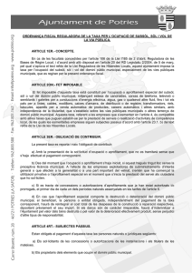 ORDENANÇA FISCAL REGULADORA DE LA TAXA PER L