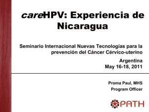 careHPV: Experiencia de Nicaragua
