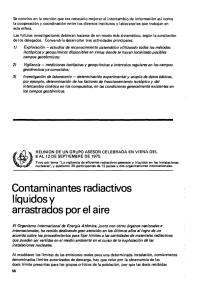 Contaminantes radiactivos líquidos y arrastrados por el aire