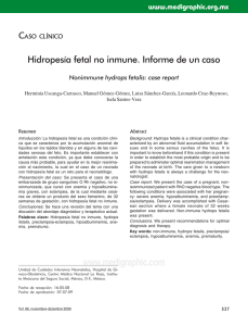 Hidropesía fetal no inmune. Informe de un caso