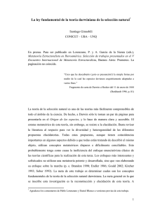 La ley fundamental de la teoría darwiniana de la selección natural