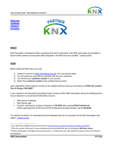 KNX ONLINE SHOP: PARTNERSHIP CONCEPT KNX Association