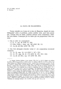 LA DATA DE BLAQUERNA Tornar reincidir en el tema de la data de