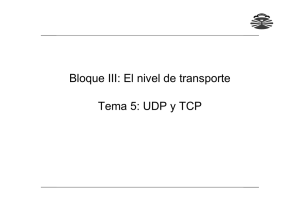Bloque III: El nivel de transporte Tema 5: UDP y TCP