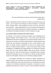 ¿Cómo acelerar la progresión de la competencia en ELE?