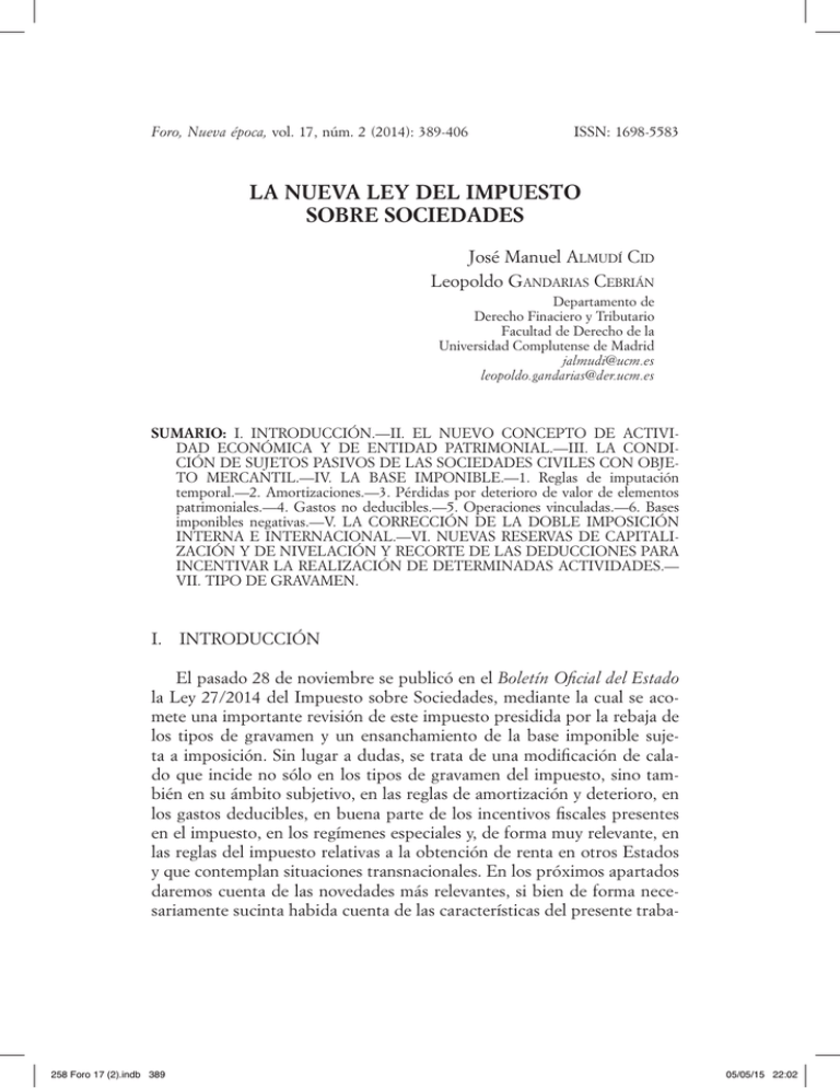 La Nueva Ley Del Impuesto Sobre Sociedades