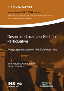 Desarrollo Local con Gestión Participativa Villa el Salvador