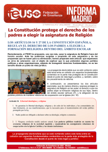 Feuso Informa Religión Madrid - Federación de Enseñanza de USO
