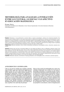 metodología para analizar la interacción entre lo cultural, lo